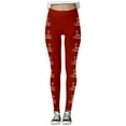 thumbnail image 4 of Fiaer Merry Christmas Black Leggings Women Plus Size Trendy Xmas Yoga Pants High Waisted Slim Fit Stretch Comfort Workout Trousers Red XL, 4 of 5