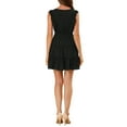 thumbnail image 3 of MODA NOVA Junior's Casual V Neck Ruffle Trim Sleeve Flare Tiered Dress, 3 of 6