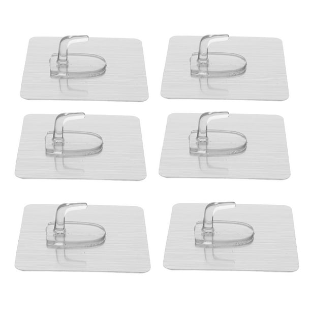 Ganchos adhesivos sin rastros (máx .: 33 lb) - Uñas sin rayones en 2 colores Plata -6pcs