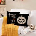 thumbnail image 4 of Halloween Pillow Covers 12x12 Set of 4 Trick or Treat Decorative Throw Pillows Cover Black Skull Pumpkin Pillow Cases Home Outdoor Sofa Couch Cushion Covers for Halloween Decor (12 by 12), 4 of 5