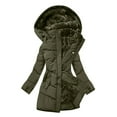 thumbnail image 2 of Ashirexll Womens Winter Coats, Jackets for Women Trendy, Solid Color Long Sleeve Hooded Fashion Padded Jacket, 2 of 6