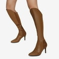thumbnail image 4 of "Dream Pairs Women's Knee High Boots, Sexy Pointed Toe Zipper High Heel Boots For Women SDKB2213W BROWN/PU/SUEDE Size 5", 4 of 4