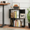 thumbnail image 4 of Costway 2 PCS 3-Tier Bookshelf Geometric Bookcase Side Table with Open Storage Display Shelf Black, 4 of 9