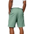 thumbnail image 3 of Mens Waffle Corduroy Shorts Elastic Waist Drawstring Casual Texture Lightweight Short Summer Beach Pants with Pockets Light Green L, 3 of 3