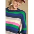 thumbnail image 5 of Redhotype Vibrant Green Striped Sweater – Drop Shoulder Knit, Style Sensation!, 5 of 8