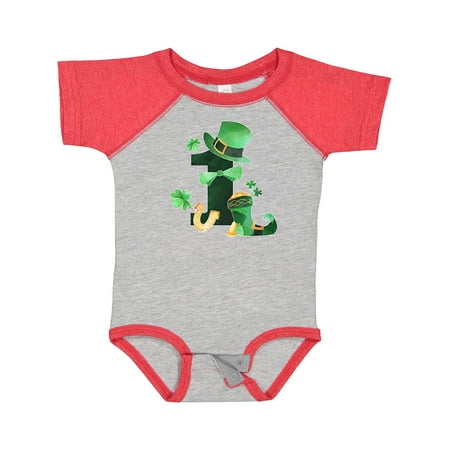 

Inktastic St. Patrick s 1st Birthday Green Hat with Bow Tie Gift Baby Boy or Baby Girl Bodysuit