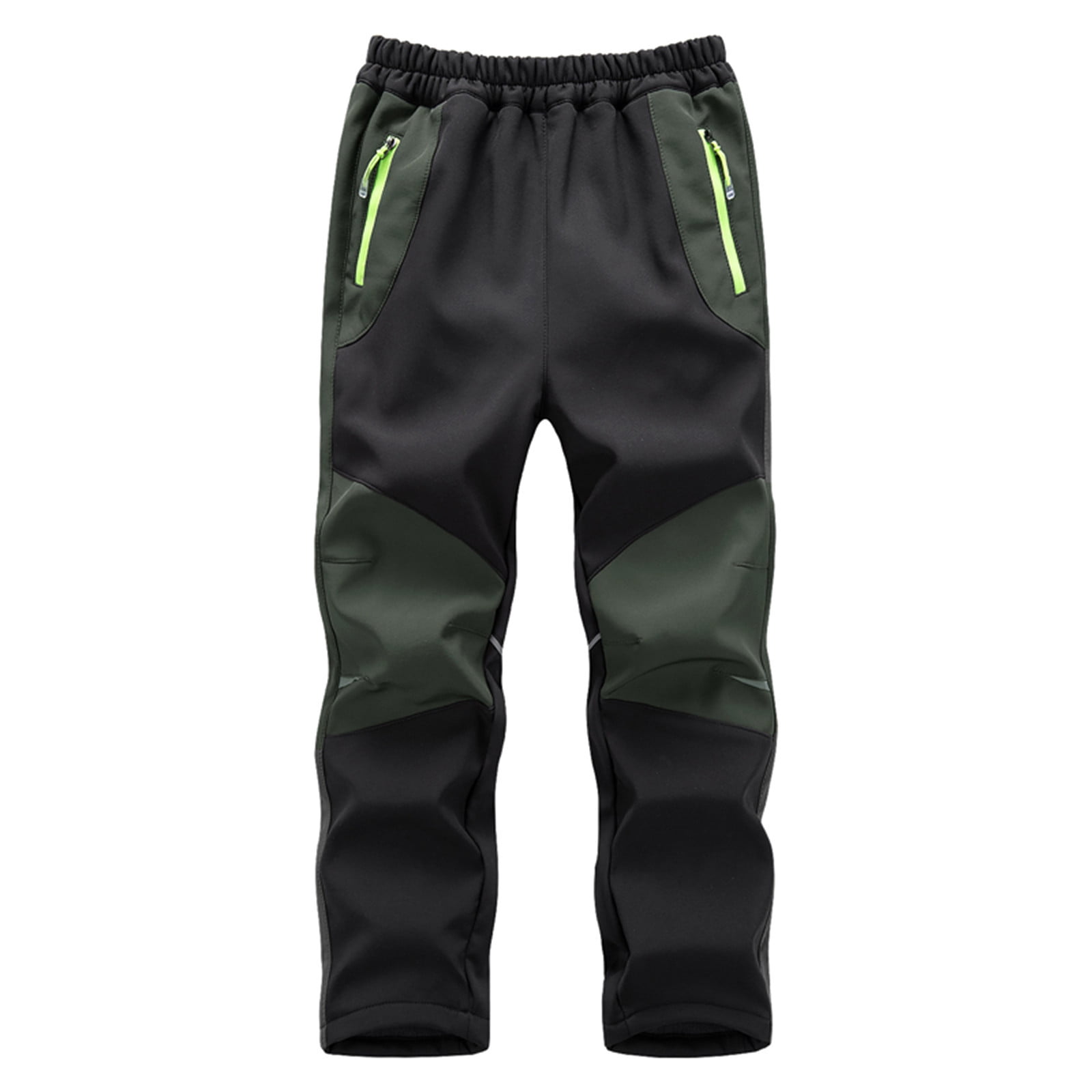 zanvin Kids Waterproof Snow Ski Pants Boys Winter Warm Fleece Snowboard Pants Girls Elastic Waist Outdoor Hiking Pants Clearance Sale Army Green 13