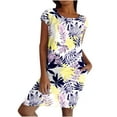 thumbnail image 2 of LSLJS Womens Fashion Holiday Summer Printing Short Sleeve Round Neck Dress With Pocket, Sundress Summer Beach Dresses, 2 of 8