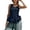 Navy, variant on Summer Tank Tops For Women Sleeveless Ruffle Casual Knit Crew Neck Flowy Hemline Layering Undershirt Ribbed Stretch Comfort Breathable Summer Womens Camisole Tank Tops Navy