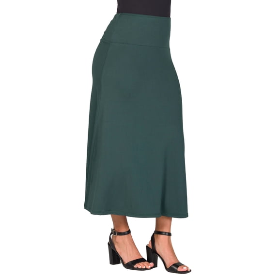 Womens Elastic Waist Maxi Skirt