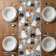 thumbnail image 6 of Halloween Grey Table Runner - 120 Inch Long, Kitchen Dining Table Runner Dresser Scarves, Black White Ghost Orange Skull Pumpkin Farmhouse Decor for Coffee Tables Wedding Party Banquet, 6 of 8