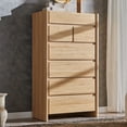 thumbnail image 4 of Aitjunz 54.7" Tall Dresser, Modern 7 Dressers & Chests of Drawers for Bedroom, Natural Wood Dresser w/ Rounded Corner & Handless Design for Living Room, 4 of 7