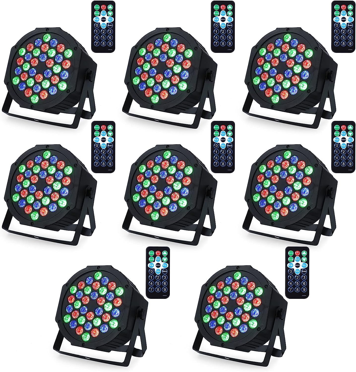 Dj Lights, 36 LED Par Lights Stage Lights with Sound Activated Remote
