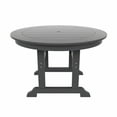 thumbnail image 7 of WestinTrends Malibu Patio Dining Table, All Weather Poly Lumber Adirondack 47" Trestle Round Outdoor Table with Umbrella Hole, Gray, 7 of 7