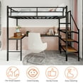 thumbnail image 6 of Newest Loft Bed with L Desk Black,Built in Stairs & Storage, 360° Safety Railing, Space Saving for Small Rooms, 6 of 13