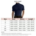 thumbnail image 4 of Haut à Col Roulé Manches Courtes pour Hommes, Haut à Col Roulé Couleur Unie Haute Élasticité Respirant pour Entraînement Physique Exercice Bleu Violacé m, 4 of 6