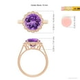 thumbnail image 6 of ANGARA Natural 3.2 Ct. Amethyst with Diamond Halo Ring in 14K Rose Gold for Women (Ring Size: 12), 6 of 11