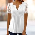 thumbnail image 4 of Camisetas casuales estampadas Botones con cuello en V Camisetas simples Elegantes para deportes al aire libre FLhrweasw Para estrenar, 4 of 6