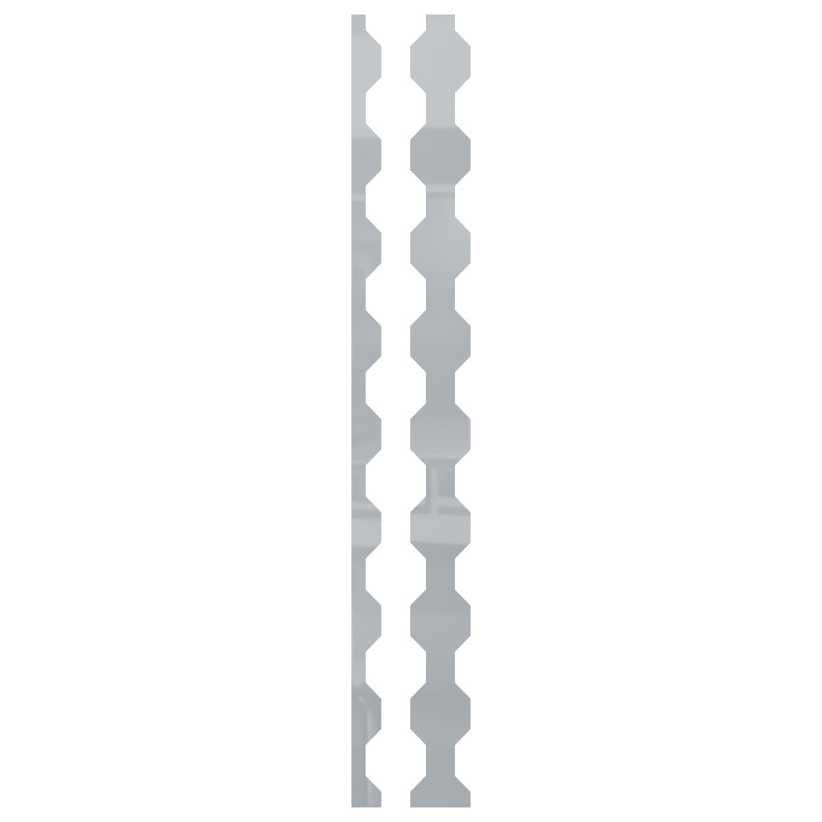 Ekena Millwork 47"H x 1/8"T Pontiac Adjustable Acrylic Decorative Slat Wall Panel Kit, Grey (contains 16 Slats + 1 Straight Edge Starter Slat)