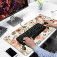 thumbnail image 2 of Brown Flowers with a Beige Background Desk Mouse Pad Pad Mouse Waterproof Non Slip for Office Home Work Gaming Desktop Tables Mousepad Rubber Base Mousepad with Stitched Edges 35.4x15.7inches, 2 of 7