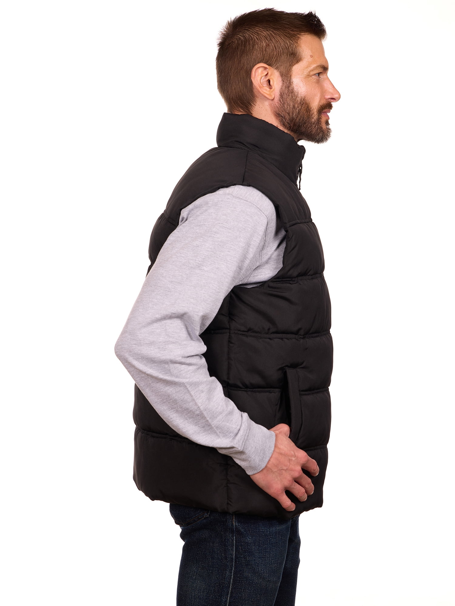 Bass Creek Outfitters Men's Double Needle Quilted Puffer Vest, Sizes M-XXL
