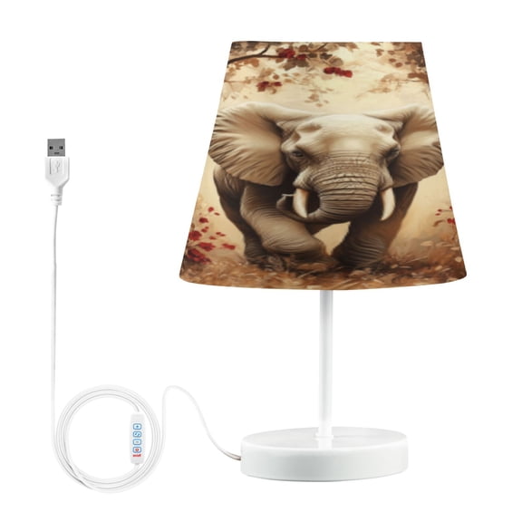 BZSMCE Table Lamp Creative Graceful Elephant in Bloom Pattern Simple Pattern Night Light