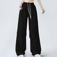 thumbnail image 2 of Brglopf Womens Parachute Pants Wide Leg Baggy Pants Y2K Elastic Low Waist Jogger Sweatpants Drawstring Pants Streetwear, 2 of 6