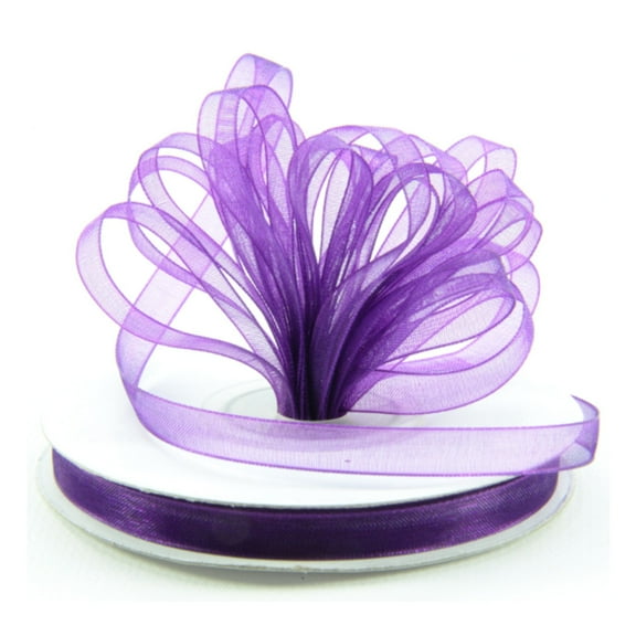1/4" Wide Plum Organza Ribbon - 25 Yards