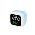 thumbnail image 1 of Billuyoard Reloj de pared Digital LED, temperatura de la semana, visualización de la fecha, alarma, brillo ajustable silencioso, decoración del dormitorio Electrodomésticos Azul Billuyoard HA083537-02B, 1 of 6