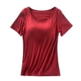 thumbnail image 2 of ATENAR T Shirts for Women Breathable Shirts Fashion Casual Tops Red M, 2 of 5