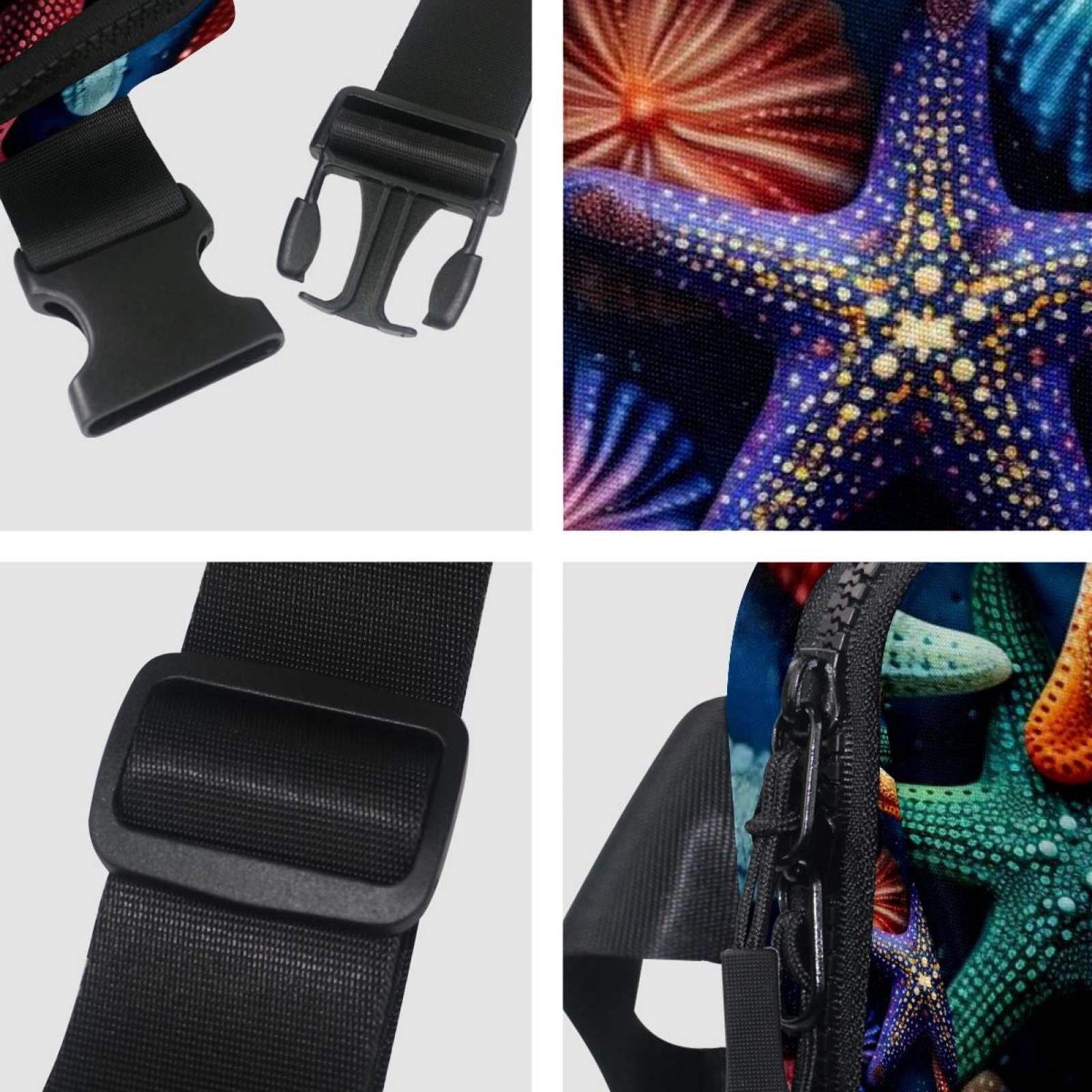 Starfish Adjustable Lightweight Waist Bag with Extension Strap - Unisex Crossbody Bag Running Belt