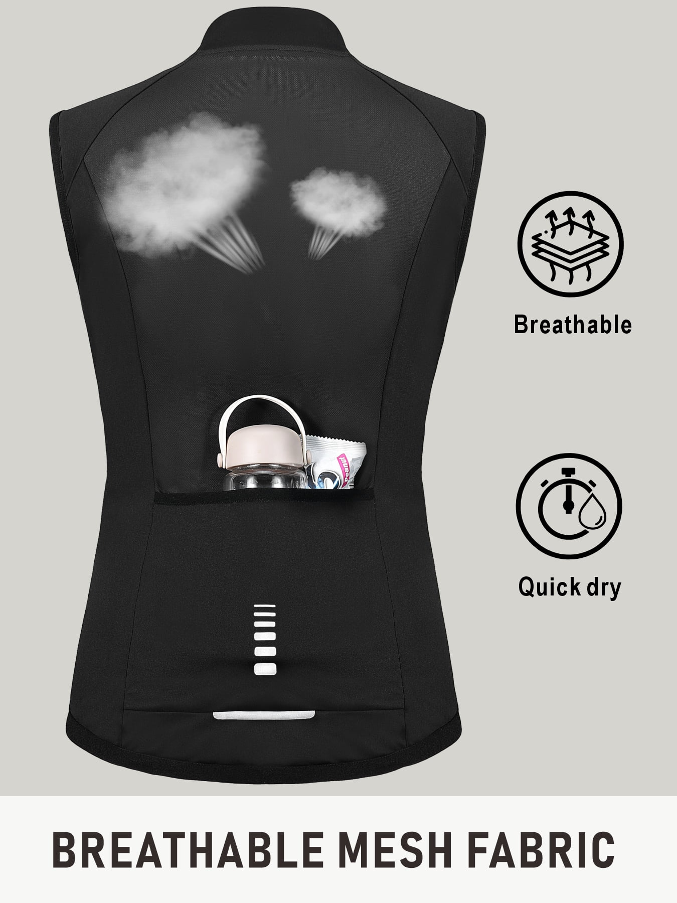 Leopatrix Women's Windproof Cycling Vest, Full-Zip Winter Sleeveless Bike Jacket with Zip Pockets for cycling 
,running,hiking
