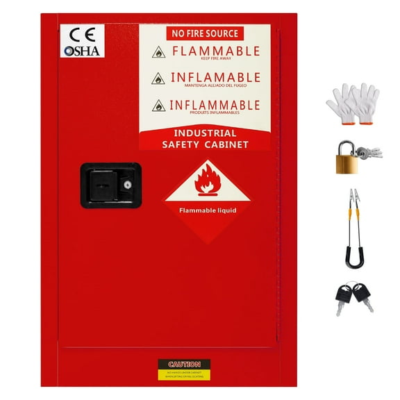 24 Gallon Fireproof Safety Cabinet, 23 x 18 x 35 in Fireproof Battery Charging Cabinet, Solvent Cabinet with Adjustable Board for Commercial & Garage Use