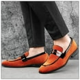 thumbnail image 5 of Mens Velvet Loafers Dress Shoes Loafers for Men Tuxedo Suit Shoes, Orange/24, 13 US, 5 of 5