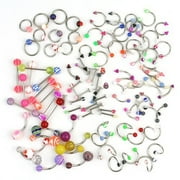 Body Jewelry 100pcs Tongue Rings Acrylic Candy Assorted 14g Straight Barbells for Body Piercing Jewelry Women Girls