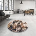 thumbnail image 4 of Ahgly Company Machine Washable Indoor Square Abstract Brown Area Rugs, 5' Square, 4 of 7