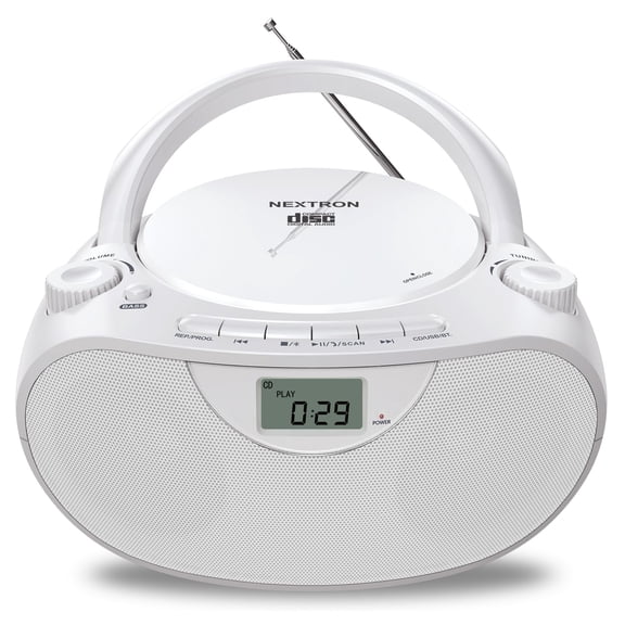 Reproductor de CD estéreo portátil Boombox Nextron CB-500BT Blanco