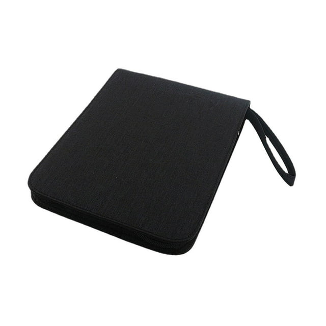 Estuche para bolígrafos, expositor de bolígrafos, estuche de lona multifuncional de gran capacidad Cuadrícula negra de 24