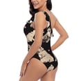 thumbnail image 6 of Balery French Bulldog One Shoulder Swimsuits for Women Ruffle Swimsuits Tummy Control One Shoulder Bathing Suits-Large, 6 of 8