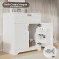 thumbnail image 3 of KIGOTY 30" Modern Bathroom Vanity with Ceramic Basin, Free Standing Bathroom Storage Cabinet with with 2 Soft-Closing Doors and 1 Drawer, White, 3 of 8