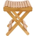 thumbnail image 3 of ZEONHAK 2 Pack 12 Inch Bamboo Folding Step Stool for Shower, Shaving and Foot Rest, Fishing, Fully Assembled, 3 of 6