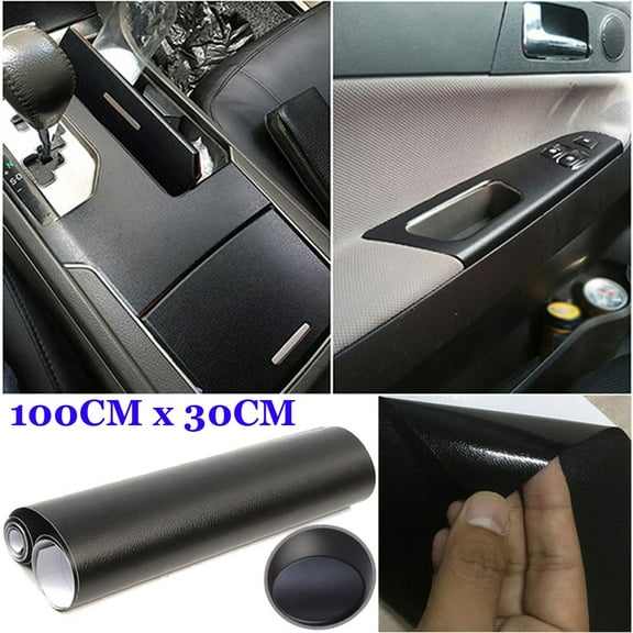 12" x 40" Car Grain Leather Skin Textured Vinyl Wrap Sticker Interior Black