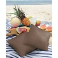 thumbnail image 3 of Outdoor Waterproof Throw Pillow Covers Set of 2 Solid Color Decorative Pillowcases Square Outdoor Pillows Cushion Case 18x18 Inch Brown Patio Pillows for Couch Sofa Bed Garden, 3 of 7