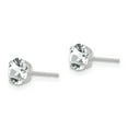 thumbnail image 2 of White Sterling Silver Earring Stud Women'S Cubic Zirconia CZ Clear 5 mm, 2 of 3