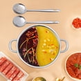 thumbnail image 5 of 25-inch Stainless Steel Hot Pot with Divider & Glass Lid,2-in-1 Double-handle Hot Pot with Spoon,Leaky Spoon,Chinese Shabu Pot for Kitchen Restaurants Homes, 5 of 18