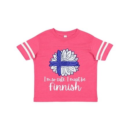 

Inktastic I m So Cute I Must be Finnish Sunflower Finland Flag Gift Toddler Boy or Toddler Girl T-Shirt