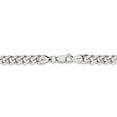 thumbnail image 3 of 925 Sterling Silver High Polished 7mm Solid Plain Curb Link Chain w/ Lobster Clasp - 16", 3 of 5