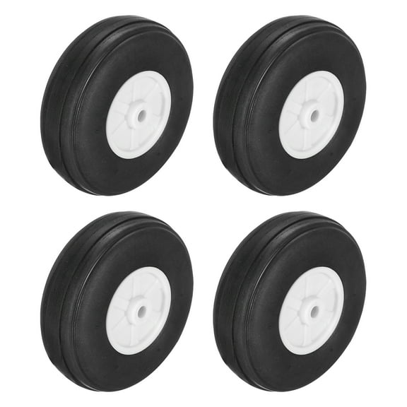 4 Pcs RC Airplane Wheels, 2 Inch RC Plane Parts Wheels Model Airplane Light PU Sponge Tire Tail Foam Wheel