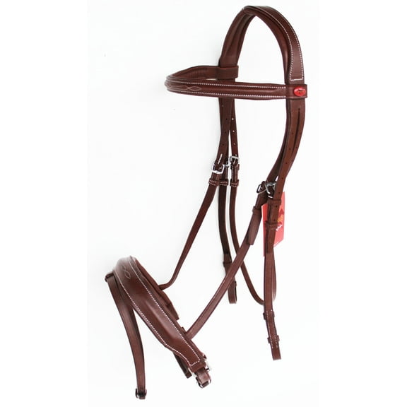 Horse English Bridle Padded Leather COB Raised Adjustable Flash Reins 803442CNC