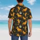 thumbnail image 4 of Balery Funny Fox by the Field Camisas hawaianas de manga corta para hombre, camisas playeras de corte holgado, camisas de vacaciones con botones,X-Large, 4 of 7